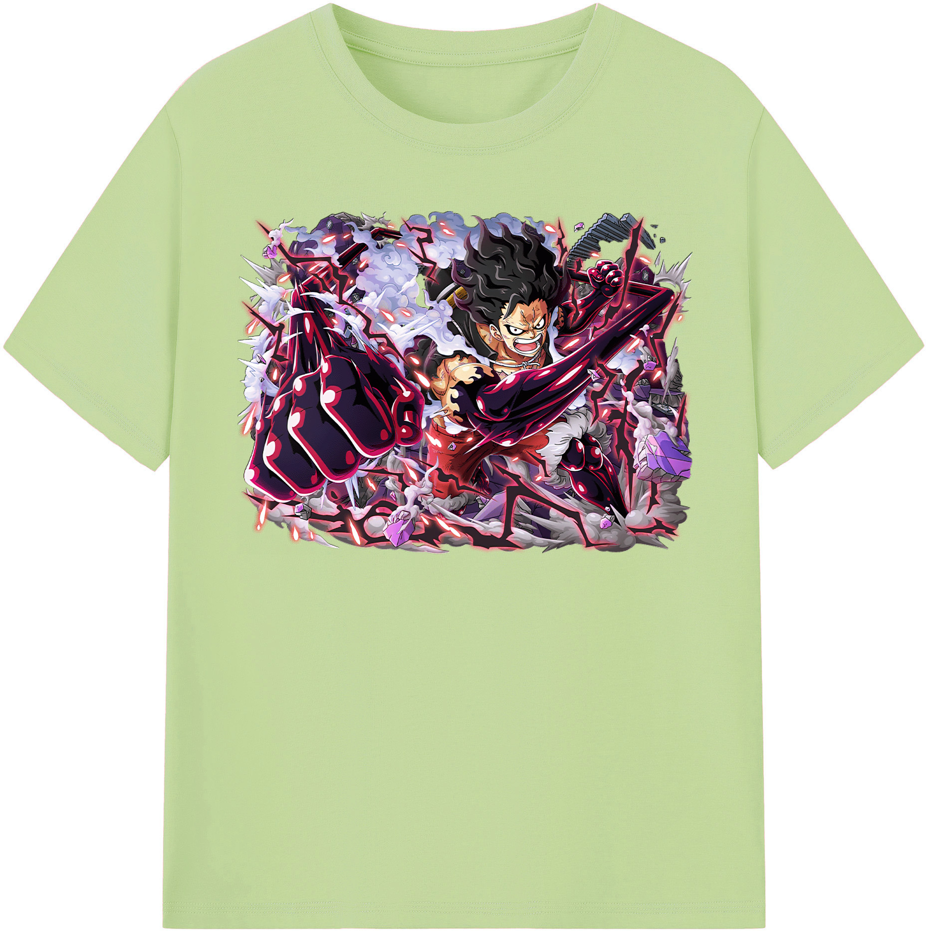 ワンピース モンキー・D・ルフィ ONE PIECE Monkey D. Luffy 綿100％半袖Tシャツ（フロントプリント）